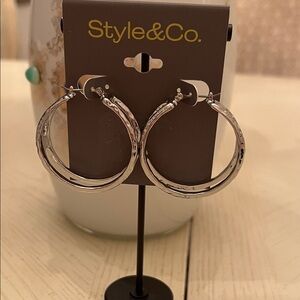 Style & Co. Shiny Silver Hoop Earrings